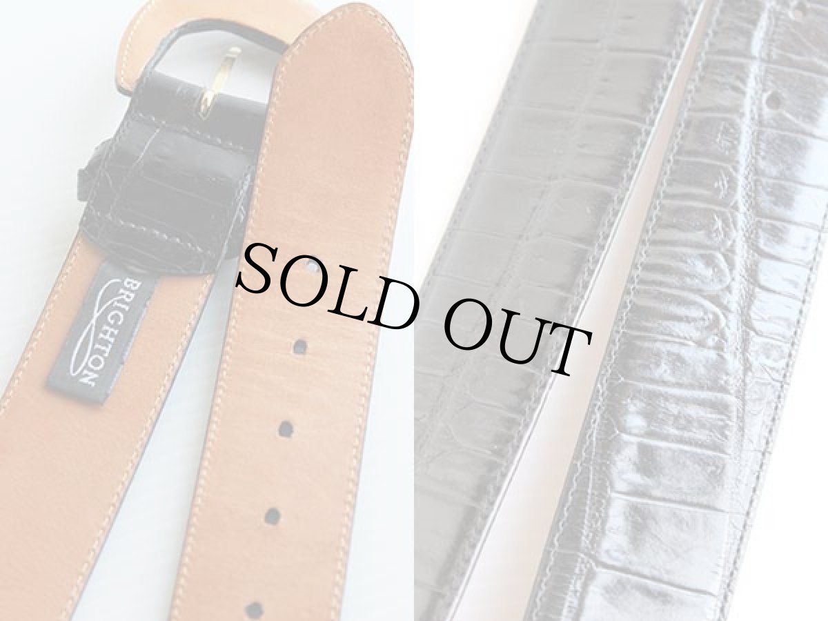 画像3: USA製 BRIGHTON 型押し レザーベルト 黒 L★990 (3)