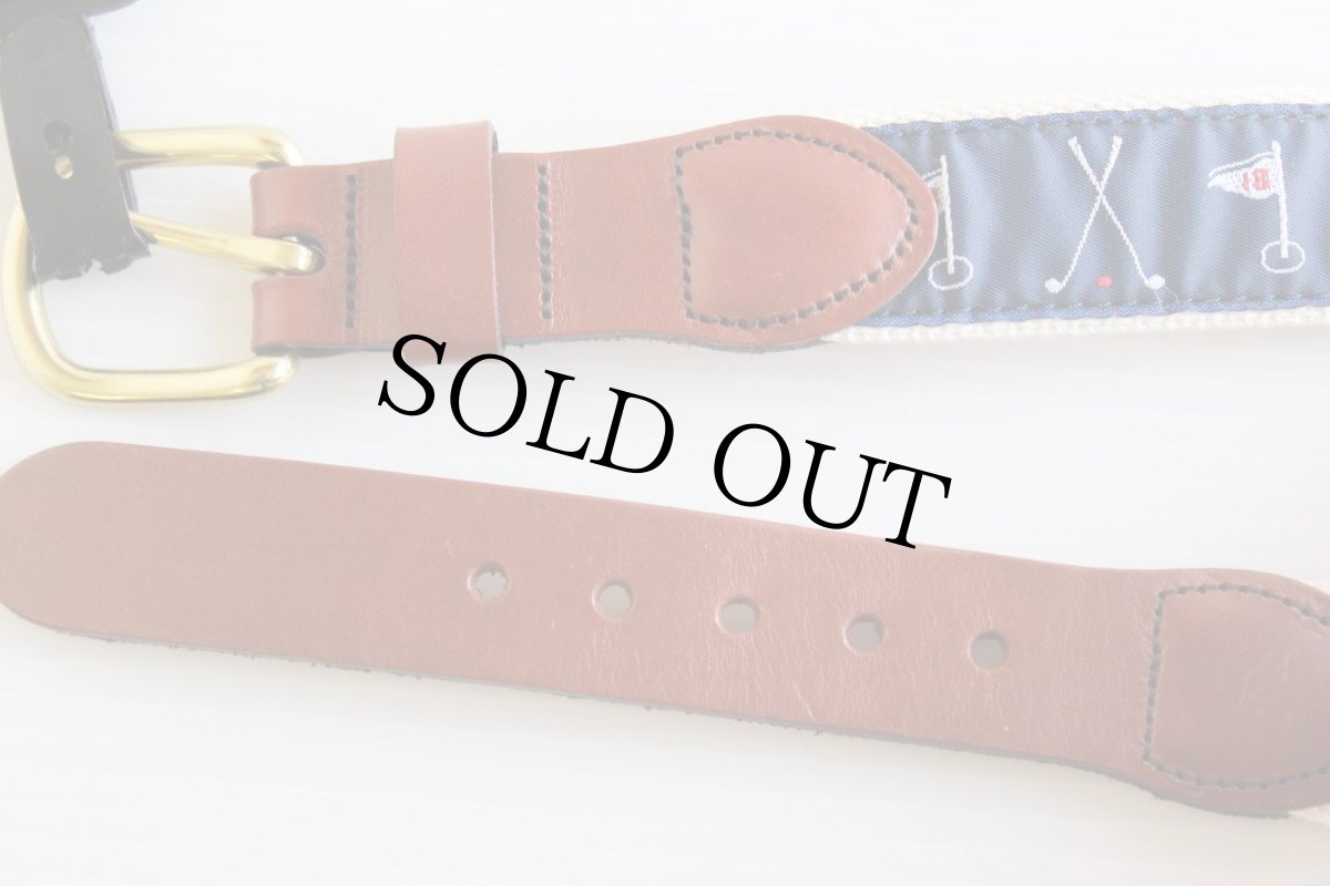 画像2: 未使用★USA製 Leather Man ハンドメイド ゴルフ柄 コットン ベルト 36 (2)