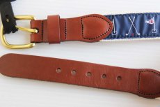 画像2: 未使用★USA製 Leather Man ハンドメイド ゴルフ柄 コットン ベルト 36 (2)