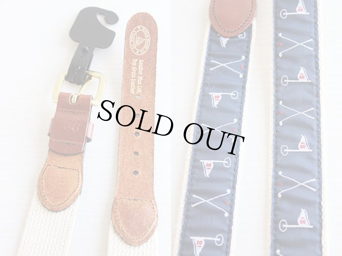 画像3: 未使用★USA製 Leather Man ハンドメイド ゴルフ柄 コットン ベルト 36 (3)