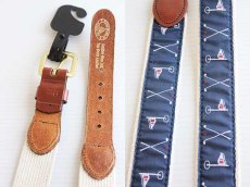 画像3: 未使用★USA製 Leather Man ハンドメイド ゴルフ柄 コットン ベルト 36 (3)