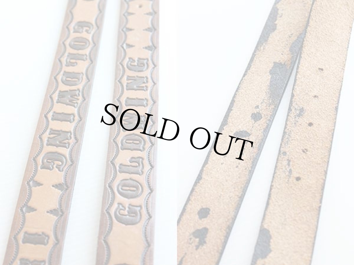 画像3: ビンテージ GOLDWING 1500 カービング レザーベルト 茶★1033 (3)