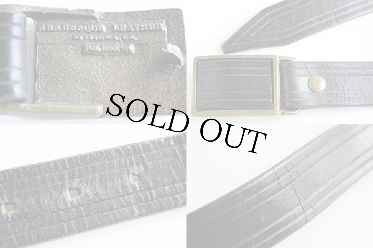 画像3: ビンテージ ARABESGUE LEATHER レザーベルト 黒★1117 (3)