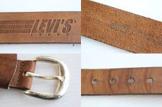 画像3: 90s USA製 LEVI'Sリーバイス カウハイド ヌバック レザーベルト 茶 32/80 (3)