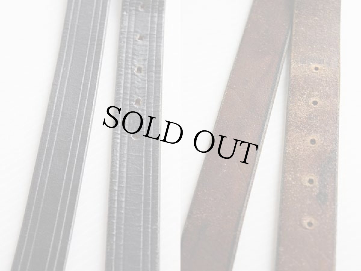 画像2: ビンテージ ARABESGUE LEATHER レザーベルト 黒★1117 (2)