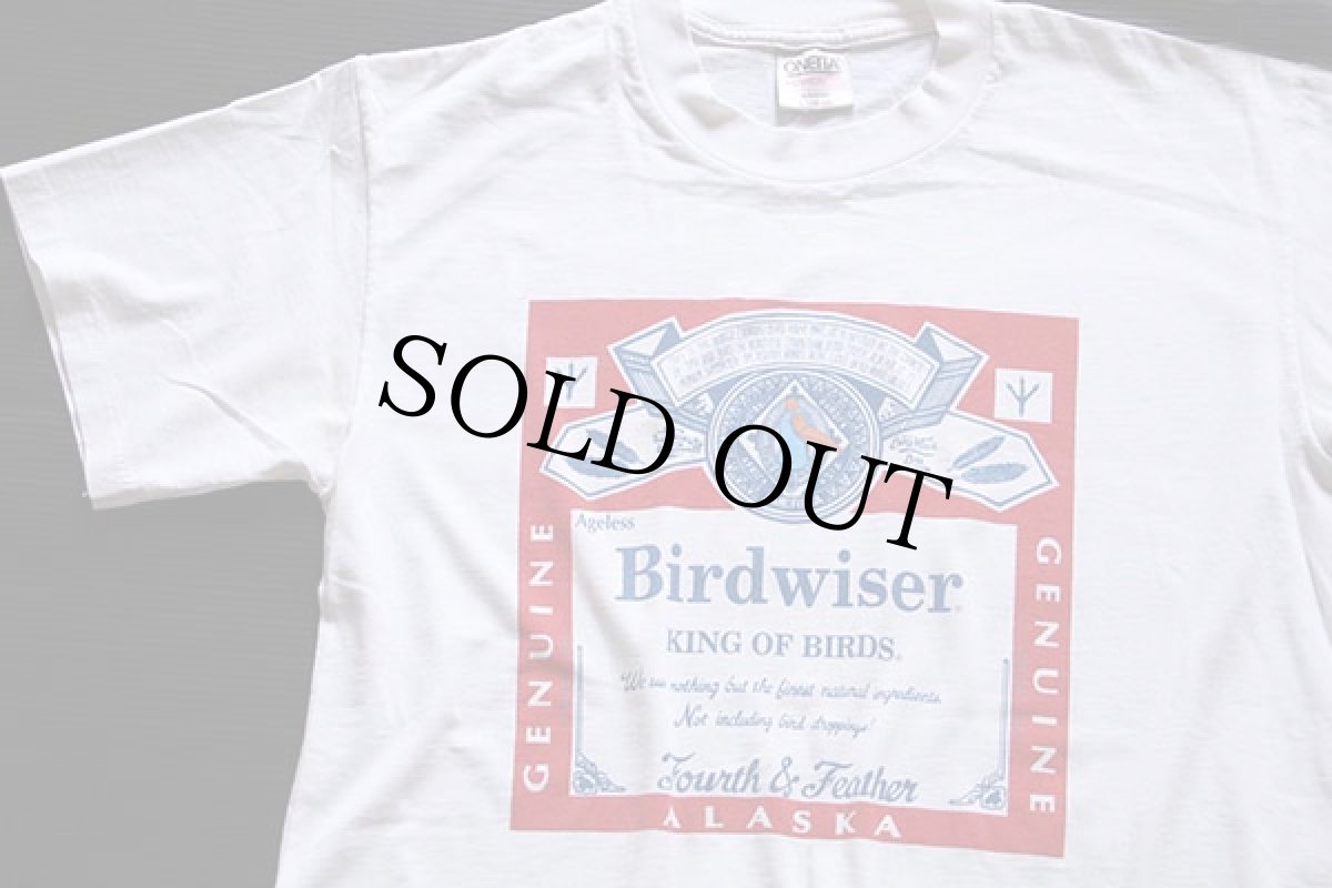 画像1: 90s USA製 Birdwiser パロディ Tシャツ 白 L (1)