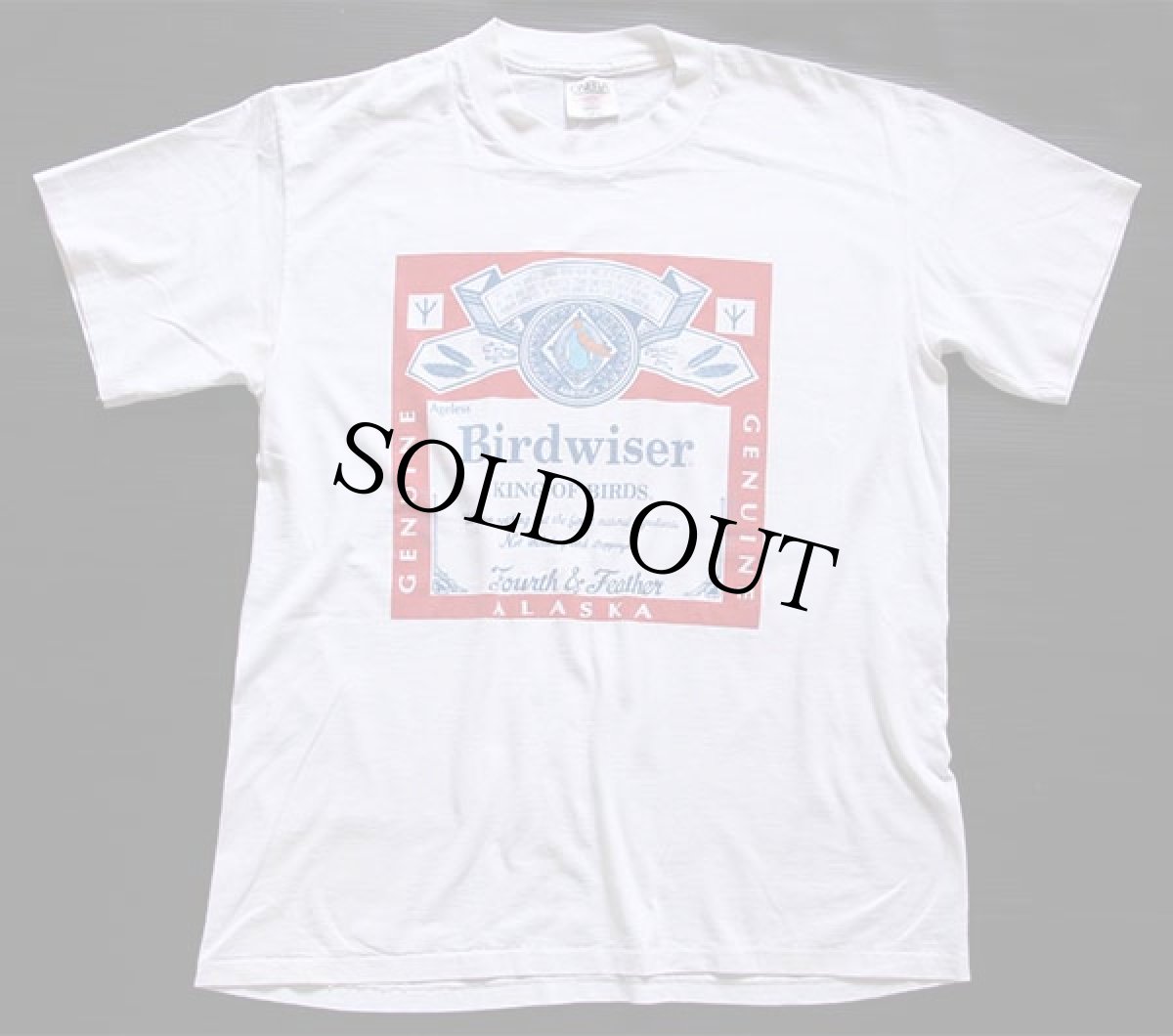 画像2: 90s USA製 Birdwiser パロディ Tシャツ 白 L (2)