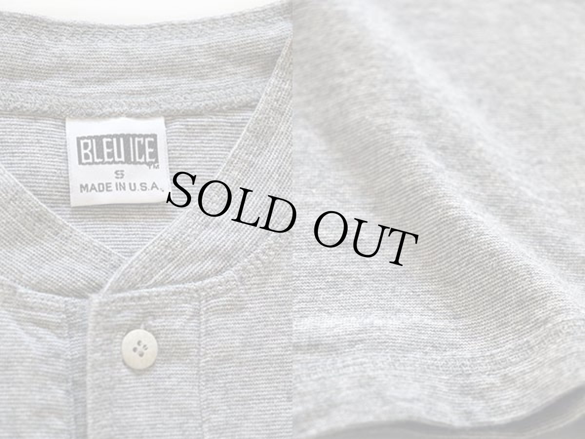 画像3: デッドストック★90s USA製 BLEU ICE ヘンリーネック Tシャツ グレー S (3)