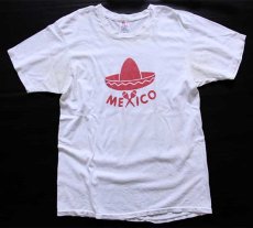 画像2: 90s Hanes MEXICO 染み込みプリント コットンTシャツ 白 L (2)