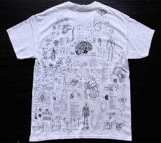 画像2: BLINDED BY SCIENCE 人体 解剖図 コットンTシャツ 白 L (2)