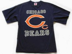 画像2: 90s USA製 NFL CHICAGO BEARS コットンTシャツ 紺 ボーイズXL (2)
