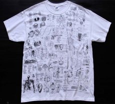 画像1: BLINDED BY SCIENCE 人体 解剖図 コットンTシャツ 白 L (1)