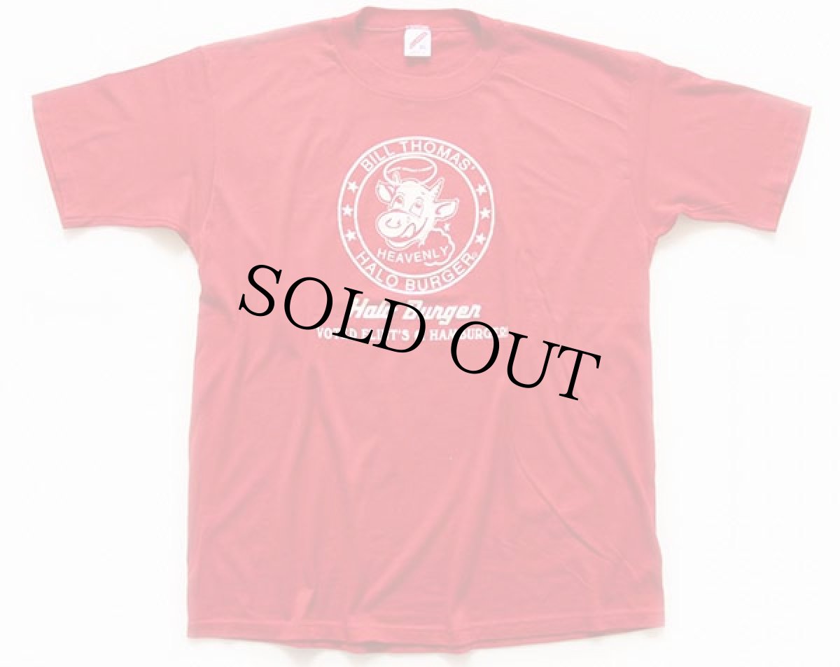 画像2: 80s USA製 Halo Burger 両面プリント Tシャツ 赤 XL (2)