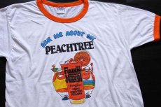 画像1: 80s USA製 PEACHTREE Fuzzy Navel リンガーTシャツ 白×オレンジ XL (1)