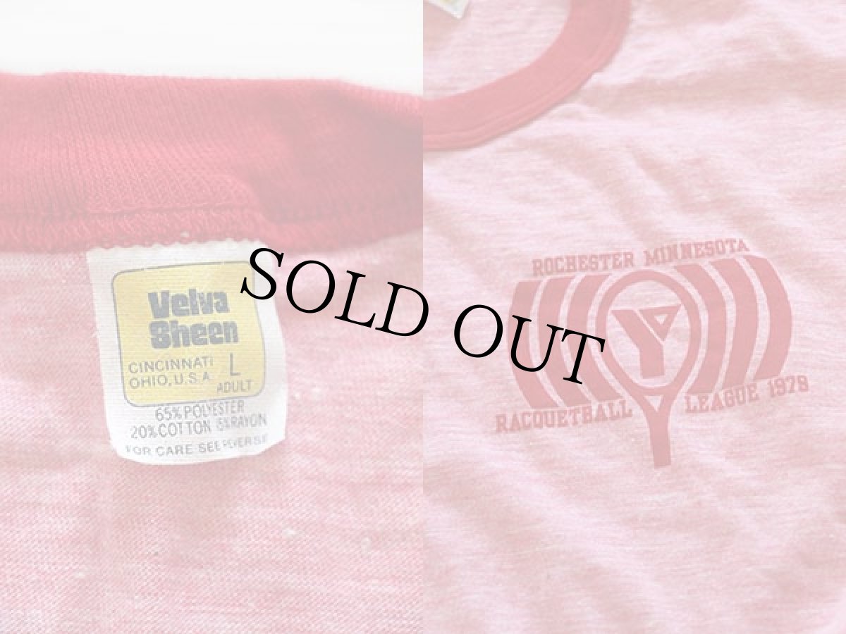 画像3: デッドストック★70s Velva Sheen RACQUETBALL LEAGUE 1979 リンガーTシャツ 杢レッド L (3)