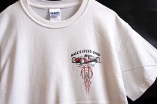 画像1: HALL'S SPEED SHOP 両面プリント コットンTシャツ 白 S (1)