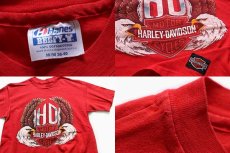 画像3: 80s USA製 Hanes HARLEY-DAVIDSONハーレー ダビッドソン ロゴ コットンTシャツ 赤 M (3)