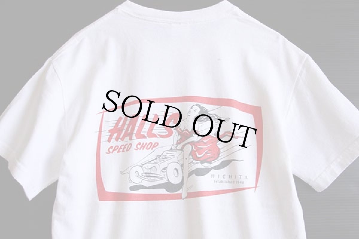 画像3: HALL'S SPEED SHOP 両面プリント コットンTシャツ 白 S (3)