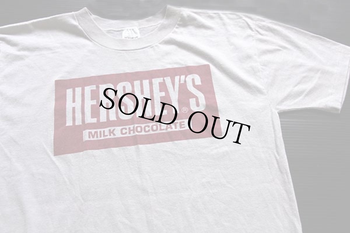 画像1: 80s USA製 HERSHEY'Sハーシーズ チョコレート ロゴ Tシャツ グレー M (1)