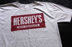 画像1: 80s USA製 HERSHEY'Sハーシーズ チョコレート ロゴ Tシャツ グレー M (1)