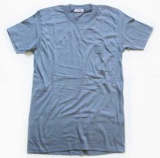 画像2: デッドストック★70s munsingwear 無地 ポケットTシャツ グレー M (2)