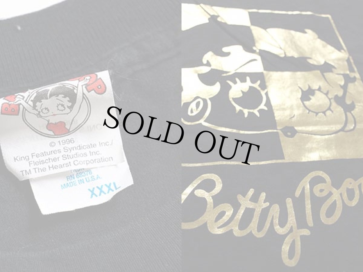 画像3: 90s USA製 BETTY BOOP ベティ ブープ コットンTシャツ 黒×金 XXXL★特大 (3)
