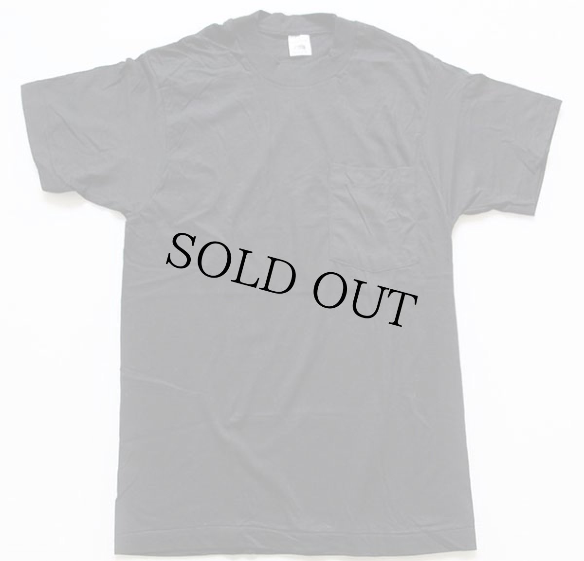 画像2: デッドストック★90s USA製 FRUIT OF THE LOOM 無地 コットン ポケットTシャツ 黒 S (2)