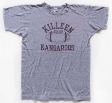 画像2: 80s USA製 Championチャンピオン KILLEEN KANGAROOS 染み込みプリント 88/12 Tシャツ 杢グレー XL (2)