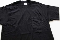 画像1: デッドストック★90s USA製 FRUIT OF THE LOOM 無地 コットン ポケットTシャツ 黒 S (1)