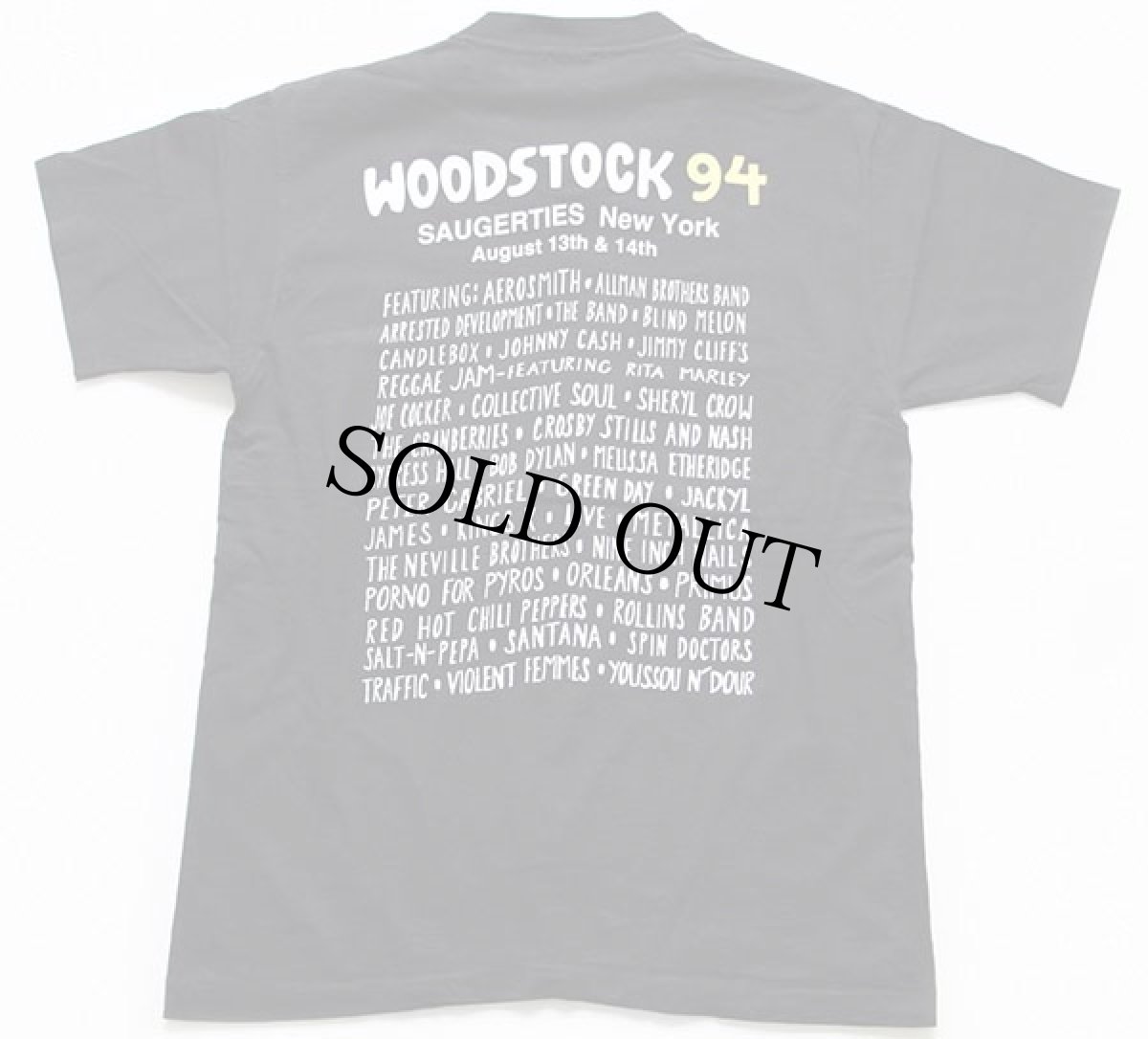 画像2: 90s USA製 WOODSTOCKウッドストック 94 コットンTシャツ 黒 L (2)
