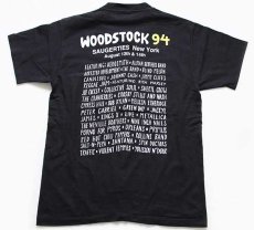 画像2: 90s USA製 WOODSTOCKウッドストック 94 コットンTシャツ 黒 L (2)