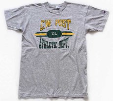 画像2: 80s USA製 Championチャンピオン C.W.POST 88/12 Tシャツ 杢グレー XL (2)