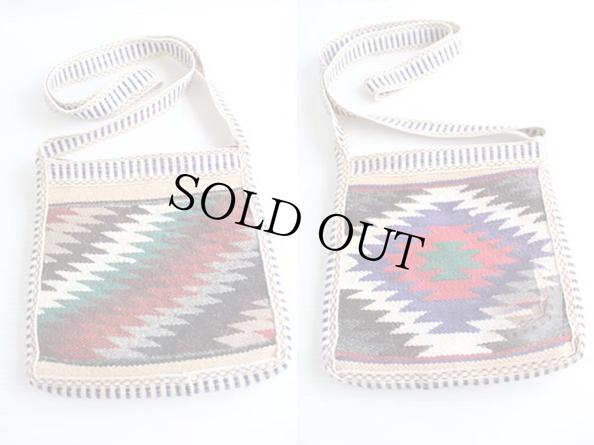 画像2: エクアドル製 フォークロア柄 ラグ ショルダーバッグ (2)