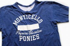 画像3: 70s USA製 Championチャンピオン MONTICELLO PONIES コットン リバーシブルTシャツ 青×白 L (3)