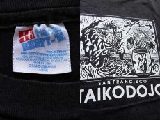 画像3: 90s USA製 Hanes TAIKODOJO アート コットンTシャツ 黒 L (3)