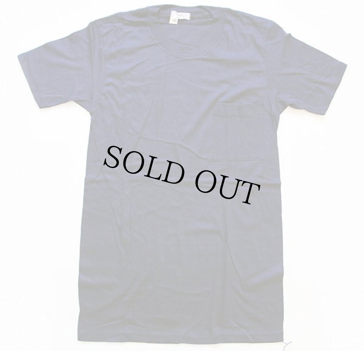 画像2: デッドストック★70s munsingwear 無地 コットン ポケットTシャツ 紺 M (2)