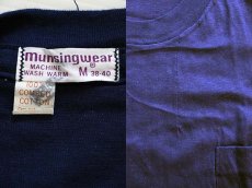 画像3: デッドストック★70s munsingwear 無地 コットン ポケットTシャツ 紺 M (3)