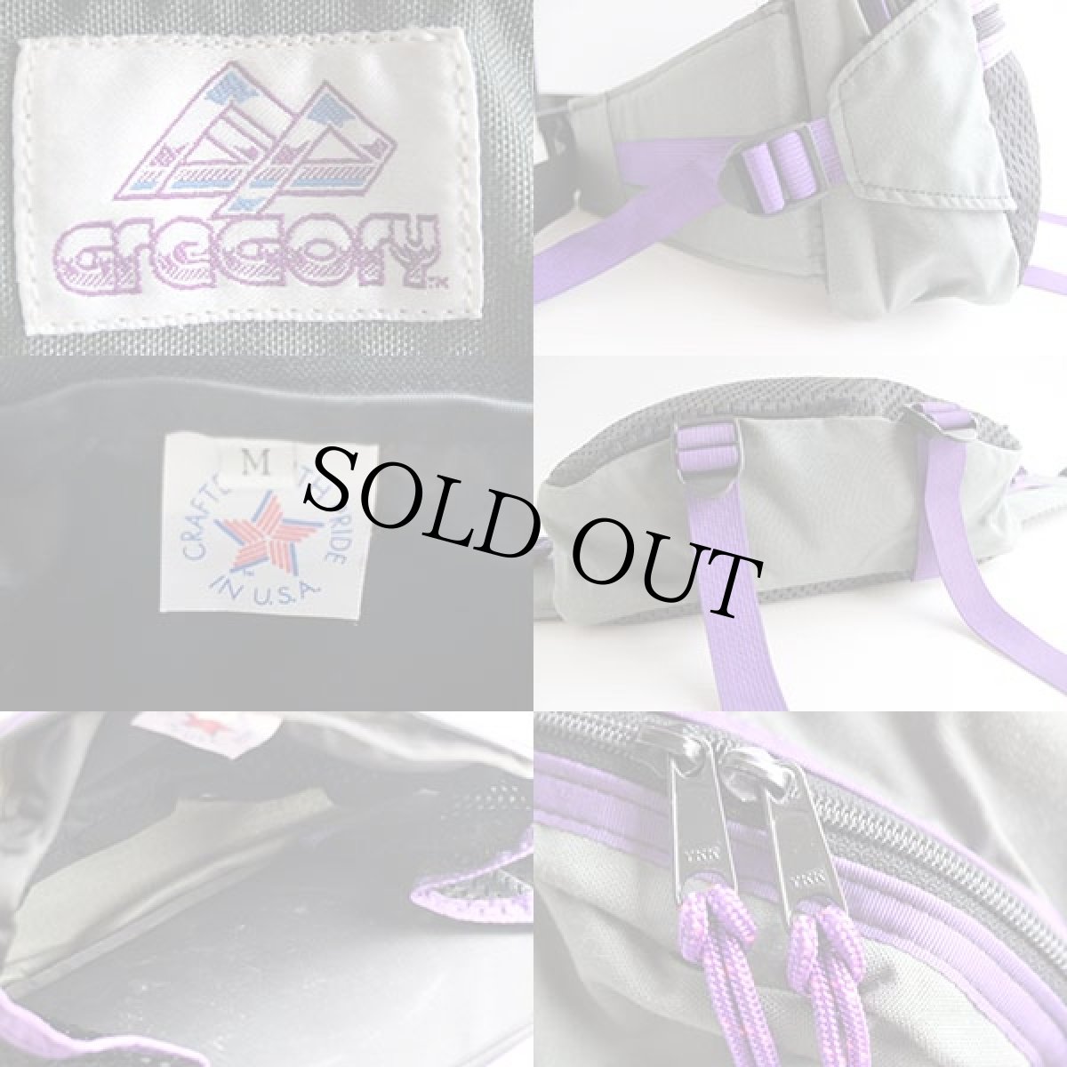 画像3: 90s USA製 GREGORYグレゴリー 紫タグ テールウインド ウエストバッグ グレー×パープル M (3)