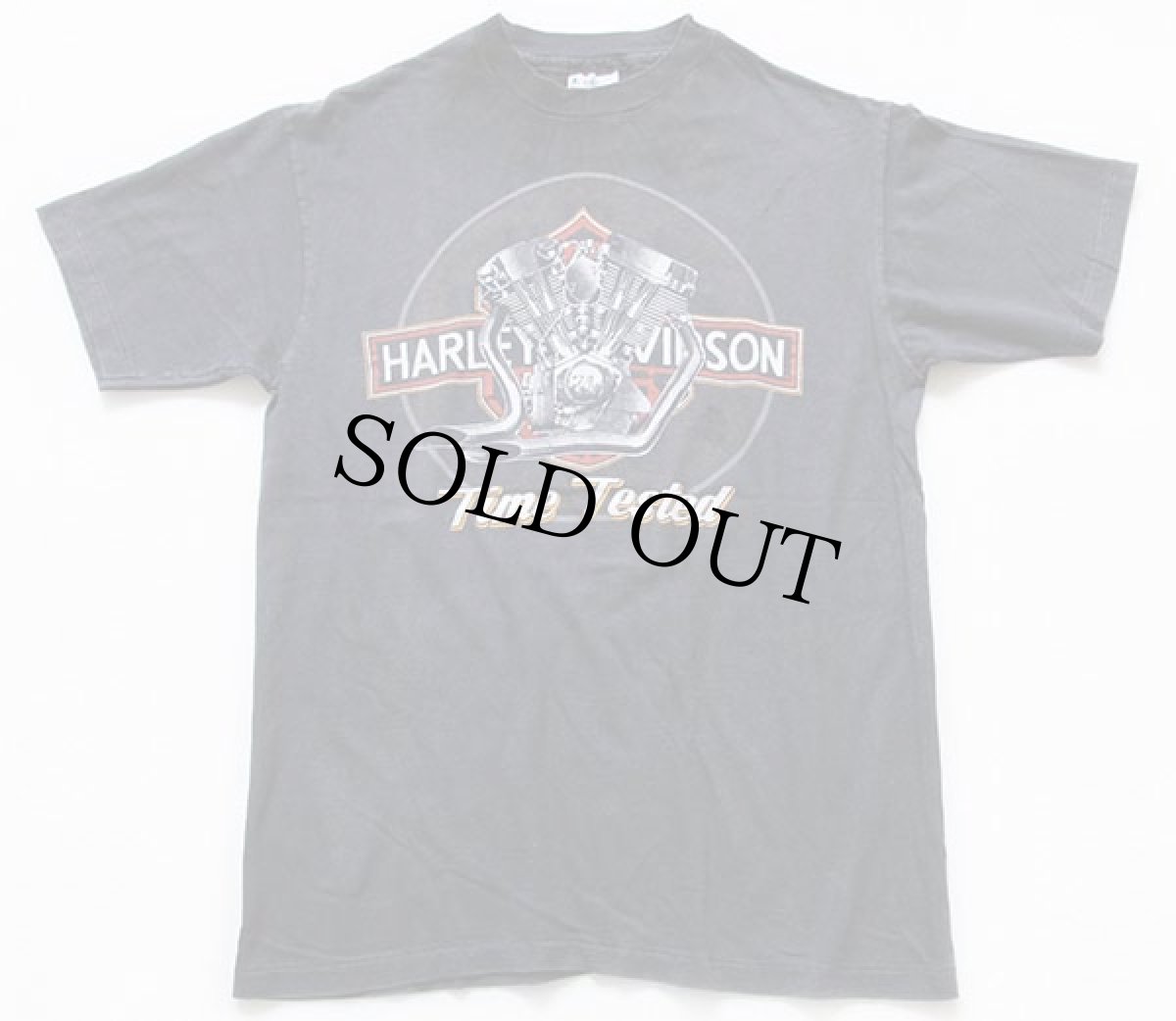 画像2: 80s USA製 Hanes HARLEY-DAVIDSON ハーレー ダビッドソン ロゴ コットンTシャツ 炭黒 L (2)