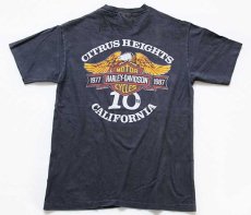 画像3: 80s USA製 Hanes HARLEY-DAVIDSONハーレー ダビッドソン ロゴ コットンTシャツ 墨黒 L (3)