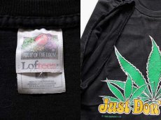 画像3: 90s USA製 Just Don't Inhale ガンジャ カットオフ ノースリーブ コットンTシャツ 黒 XXL★マリファナ 大麻 (3)