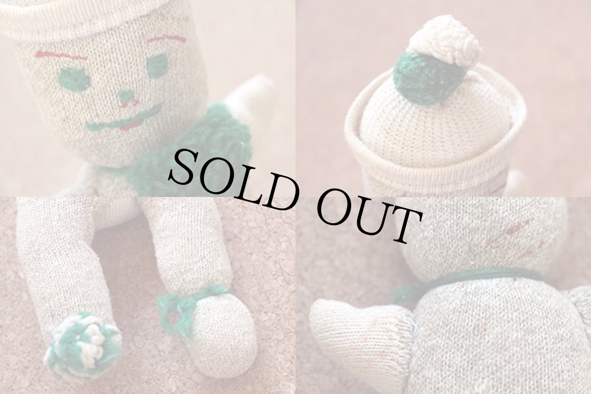 画像7: ビンテージ ハンドメイド ソックドール ぬいぐるみ 2体セット★ソックモンキー (7)