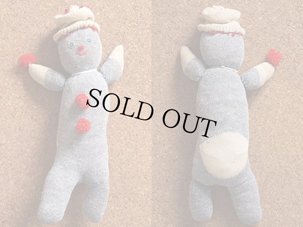 画像3: ビンテージ ハンドメイド ソックドール ぬいぐるみ 2体セット★ソックモンキー (3)