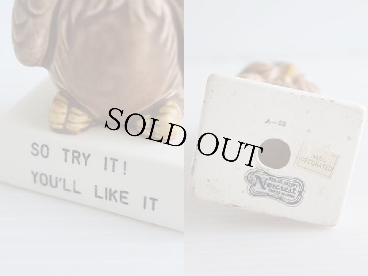 画像5: 60s 日本製 Norcrest SO TRY IT! YOU'LL LIKE IT フクロウ セラミック オブジェ (5)