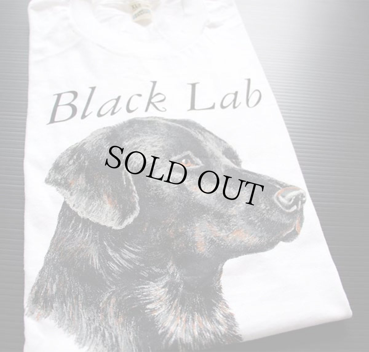 画像1: デッドストック★80s Black Lab ラブラドールレトリバー コットンTシャツ 白 XL (1)