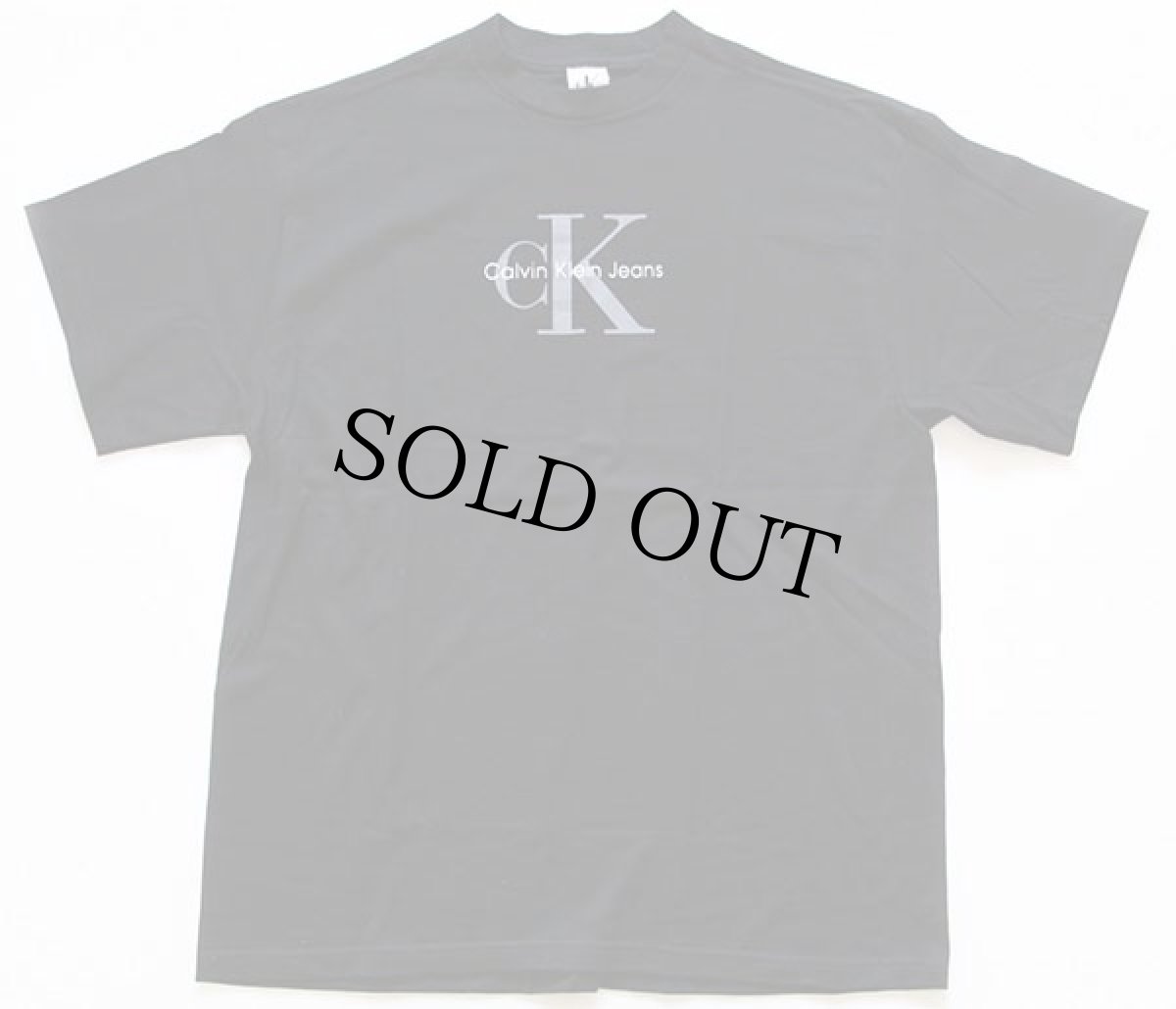 画像2: デッドストック★90s USA製 Calvin Klein Jeans カルバンクライン ロゴ コットンTシャツ 黒 L/XL (2)