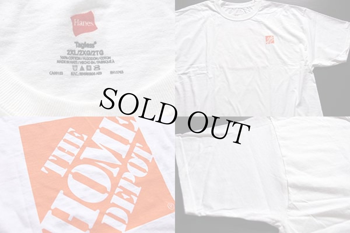 画像4: 未使用★Hanes THE HOME DEPOTホームデポ ロゴ 両面プリント コットンTシャツ 白 2XL★特大 (4)