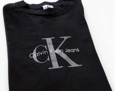 画像1: デッドストック★90s USA製 Calvin Klein Jeans カルバンクライン ロゴ コットンTシャツ 黒 L/XL (1)