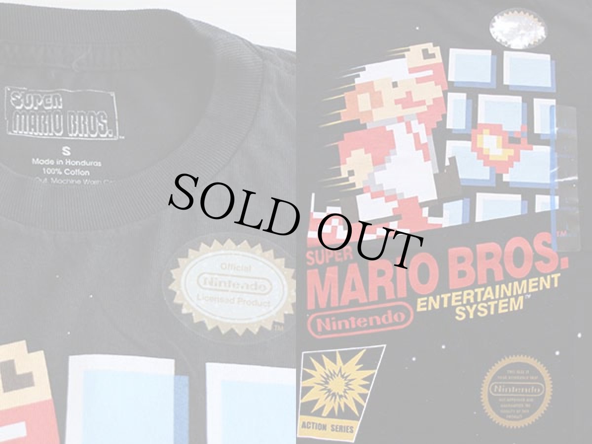 画像3: 未使用★Nintendo SUPER MARIO BROS.スーパーマリオ コットンTシャツ 黒 S (3)