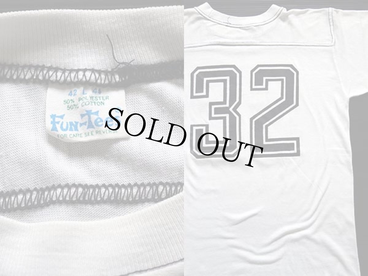 画像3: 70s USA製 Fun-Tees 32 ナンバリング フットボールTシャツ 白 L (3)